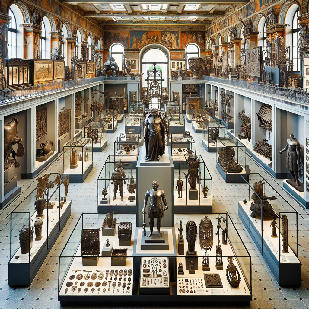 The Victoria and Albert Museum and the Royal Academy of Arts showcasing historic and contemporary metal artworks, illustrating the heritage and inspiration behind artistic metalwork.