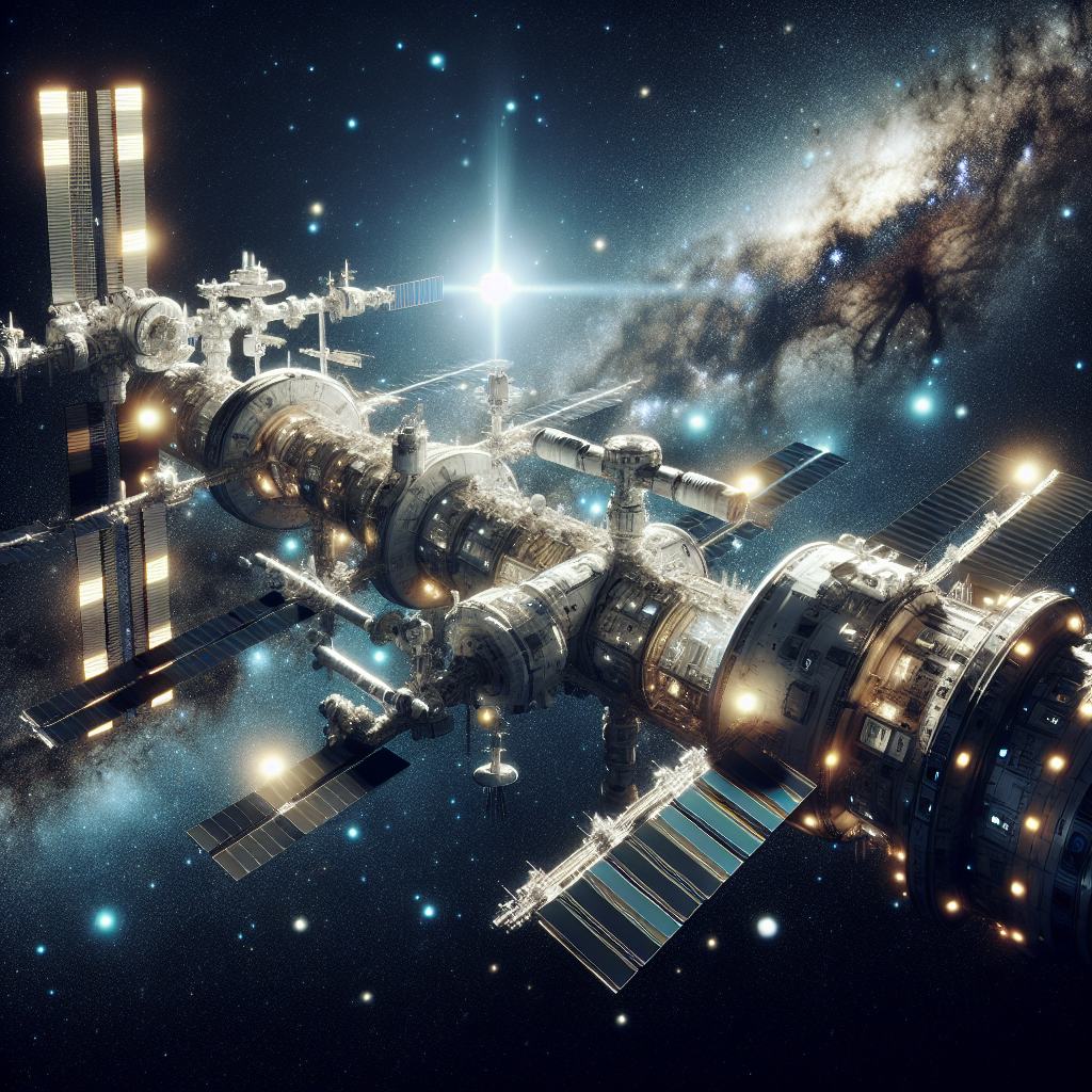 A futuristic space station or habitat shielded from cosmic radiation