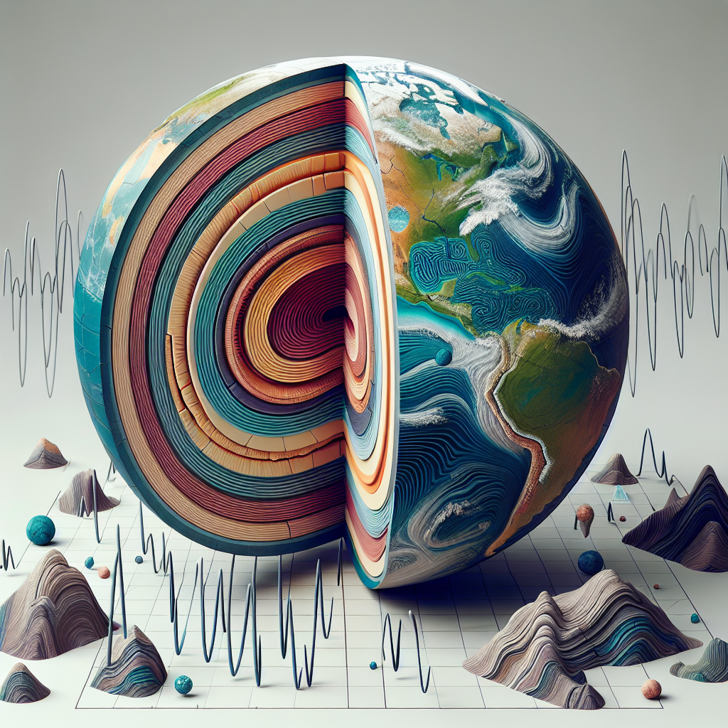 Creative depiction of conspiracy theories with underground civilizations and flying disks