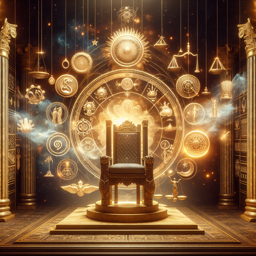 An elegant heavenly scene illustrating the Judgment Seat of Christ, with crowns, rewards, and a divine scoreboard or courtroom setting.