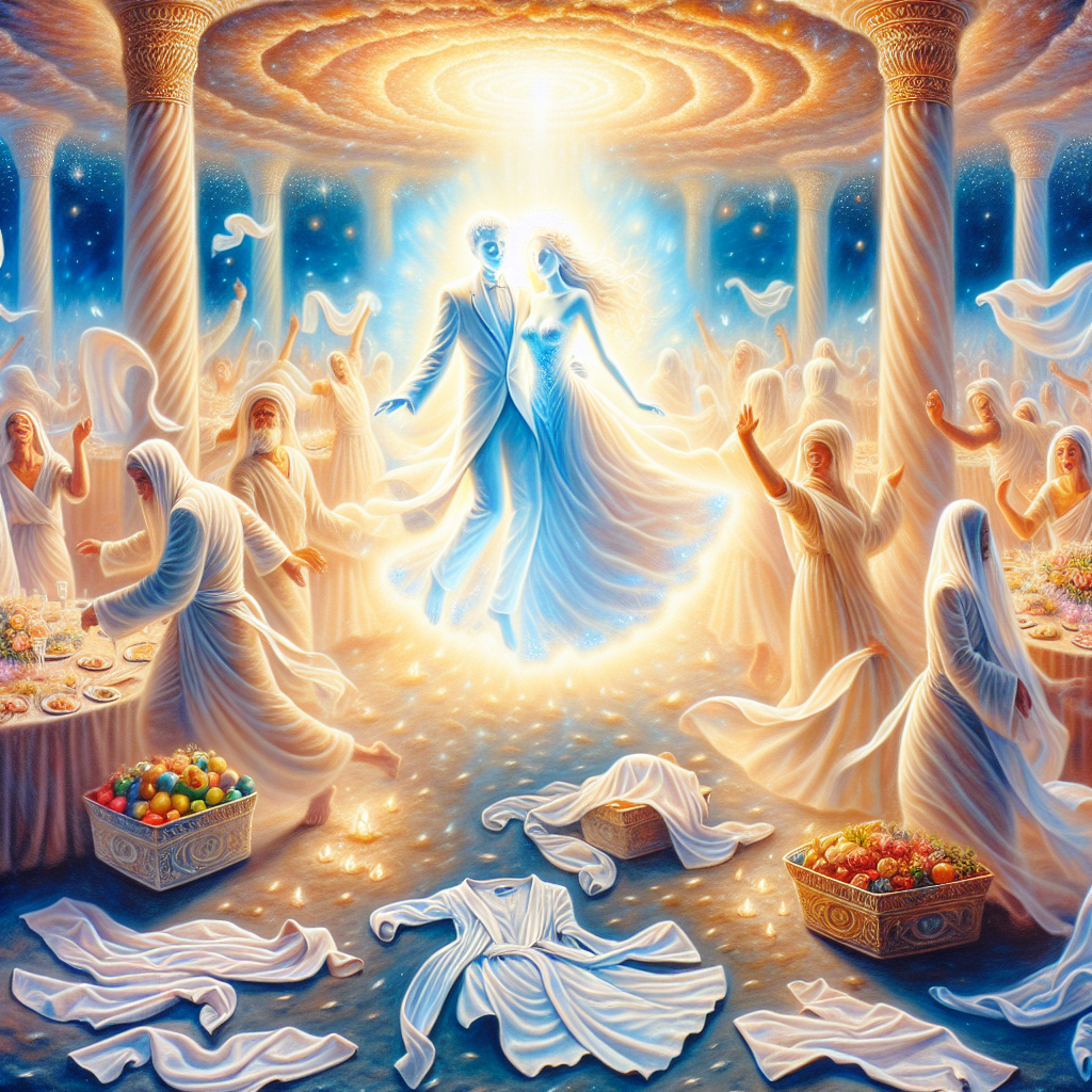 A dramatic portrayal of Christ's triumphant return, with Jesus descending from the heavens in glory, armies of resurrected believers, and a backdrop of Earth's final judgment and the beginning of His millennial reign.