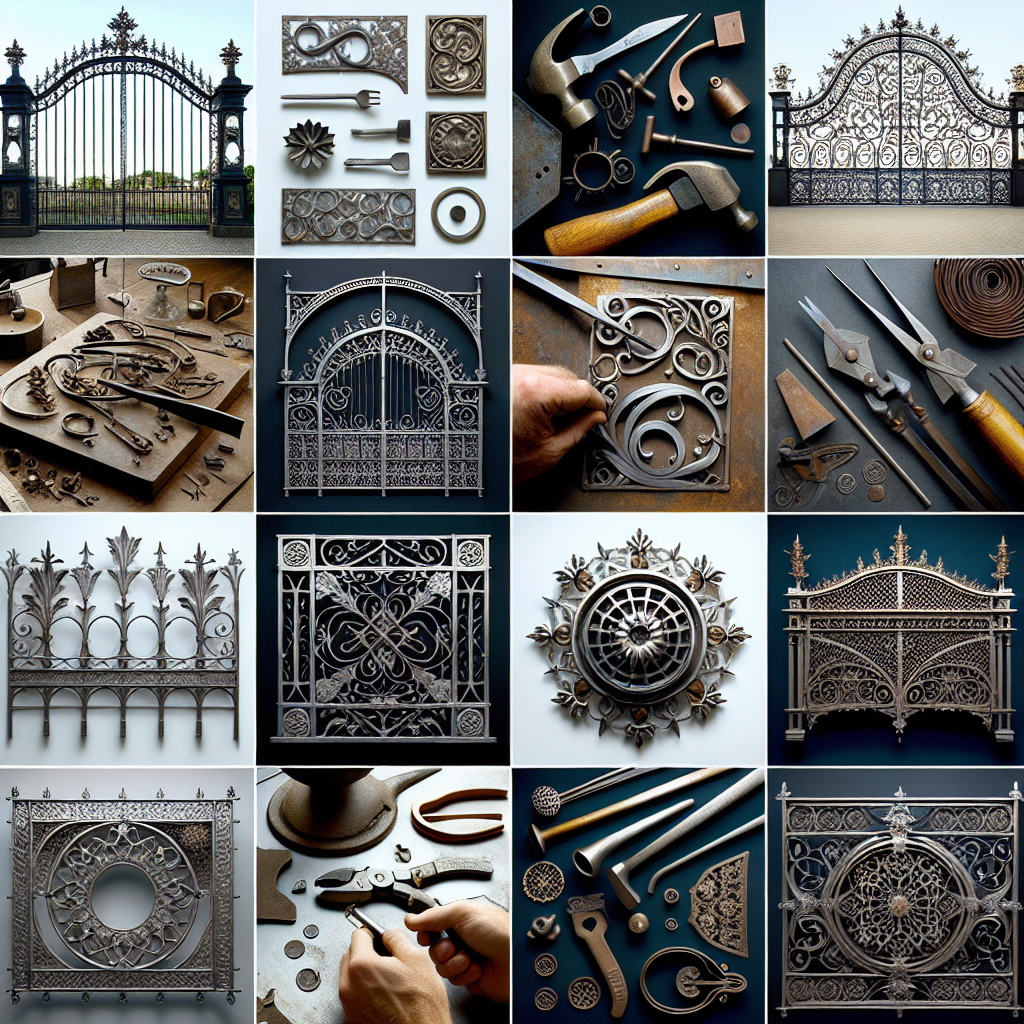 A collage of iconic metal artworks and bespoke metal gates and furniture made by London metalwork studios such as Magmasculpture and Can of Gas Metalworks.